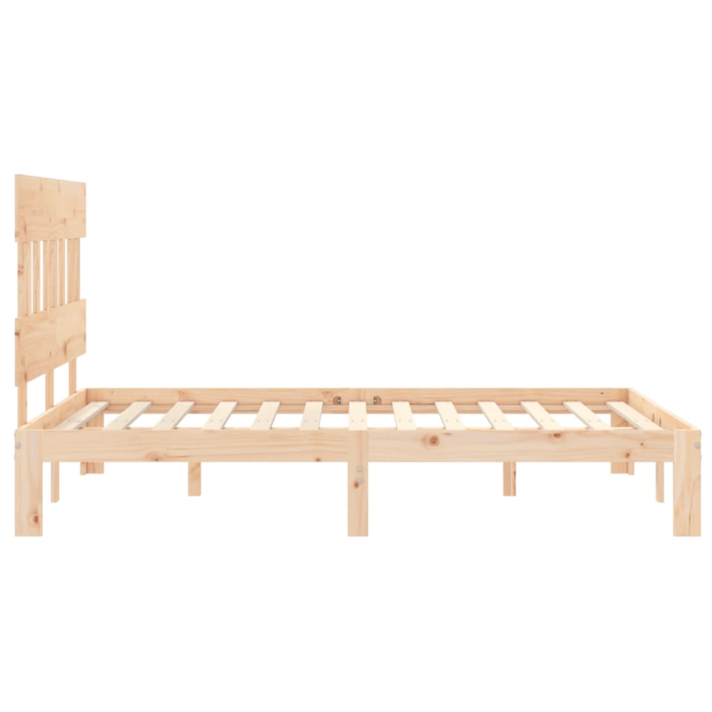 Estructura de cama de matrimonio con cabecero madera maciza vidaXL