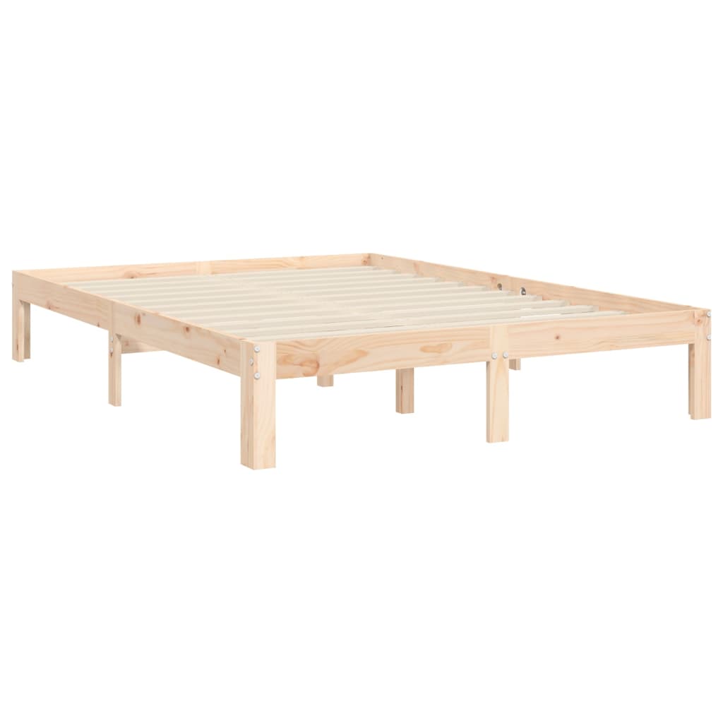 Estructura de cama de matrimonio con cabecero madera maciza vidaXL