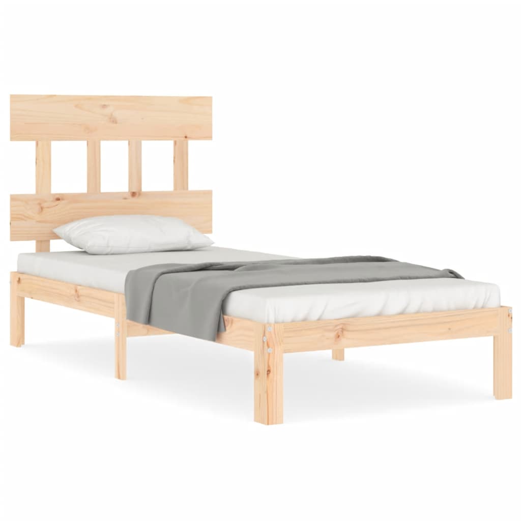 Vetonek Estructura de cama sin colchón madera maciza de pino 90x200 cm