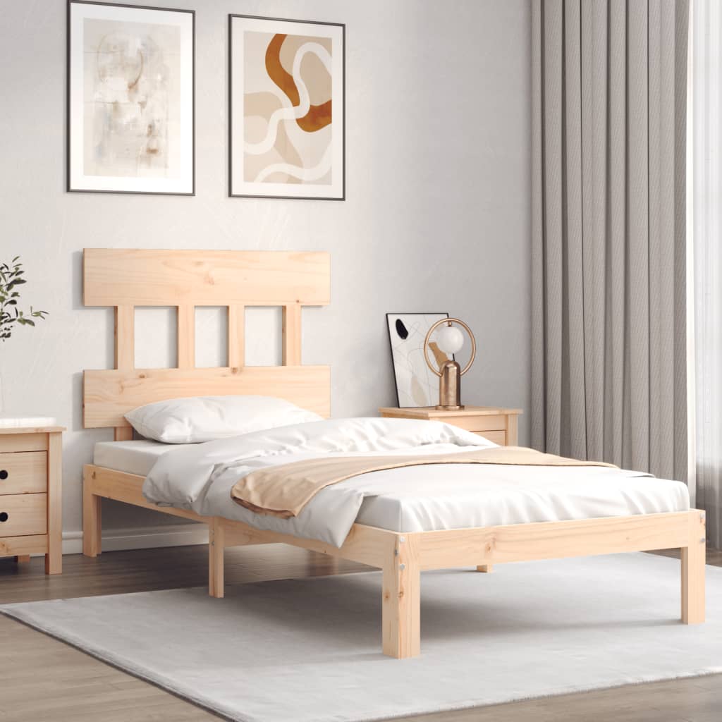 Estructura de cama sin colchón madera maciza de pino 90x200 cm - Vetonek