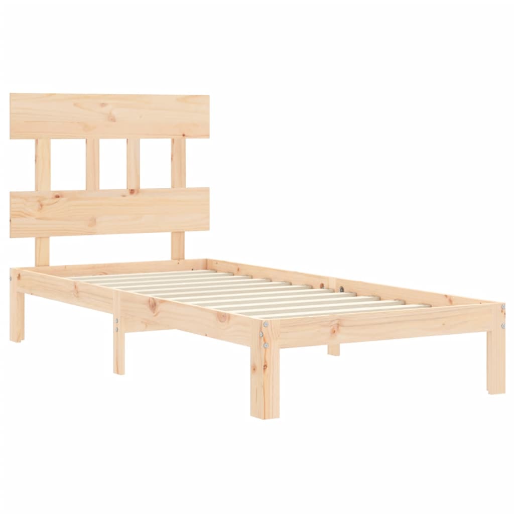 Estructura de cama sin colchón madera maciza de pino 90x200 cm - Vetonek