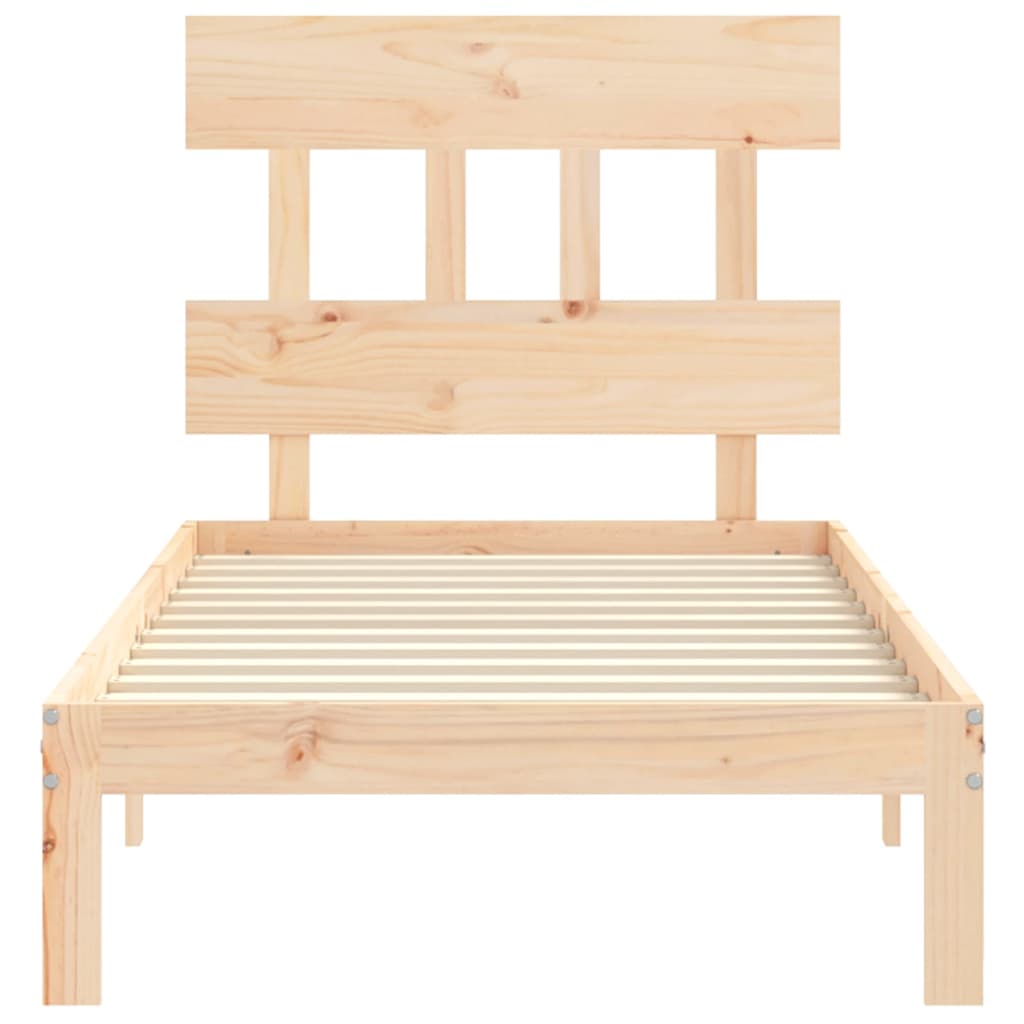 Estructura de cama sin colchón madera maciza de pino 90x200 cm - Vetonek