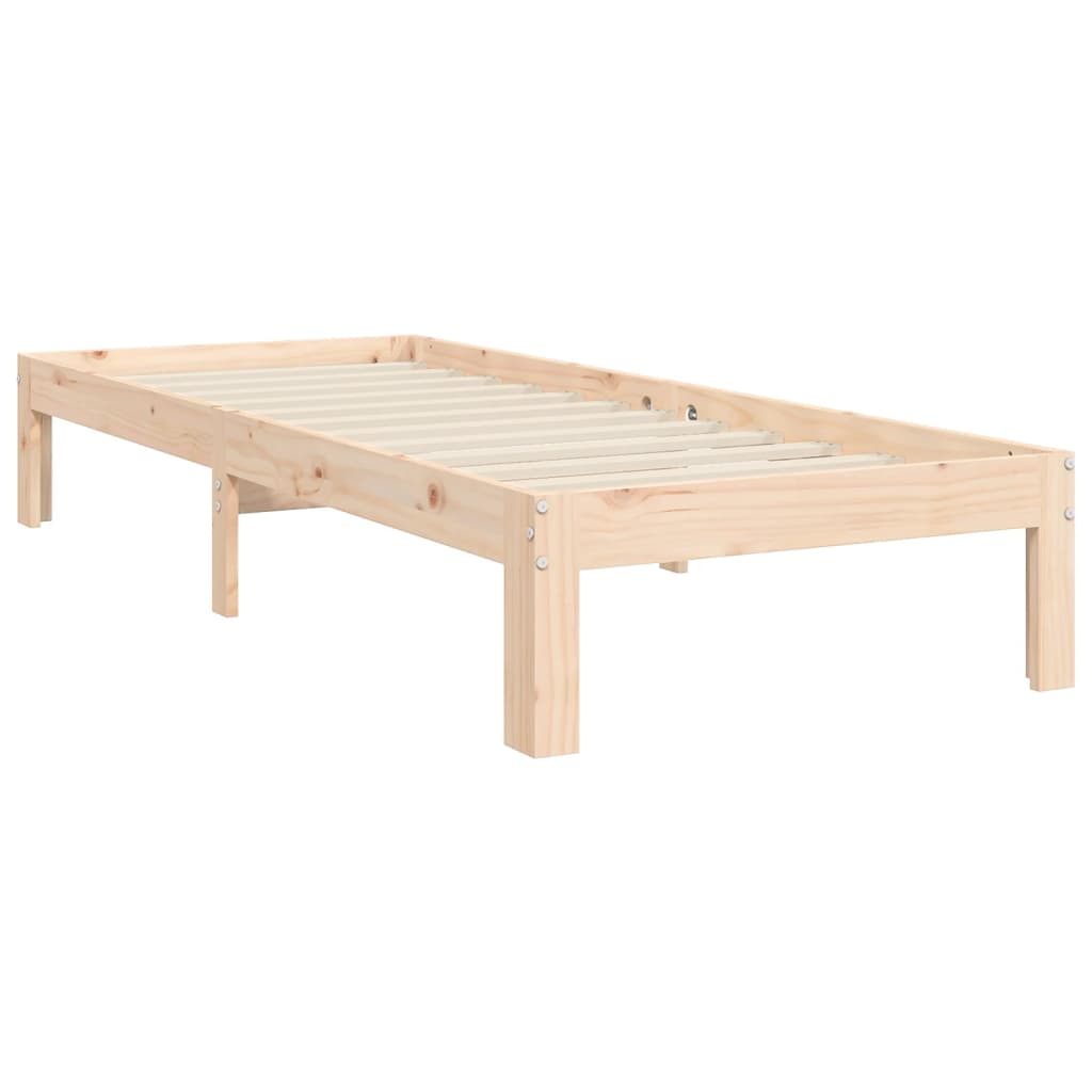 Estructura de cama sin colchón madera maciza de pino 100x200 cm vidaXL