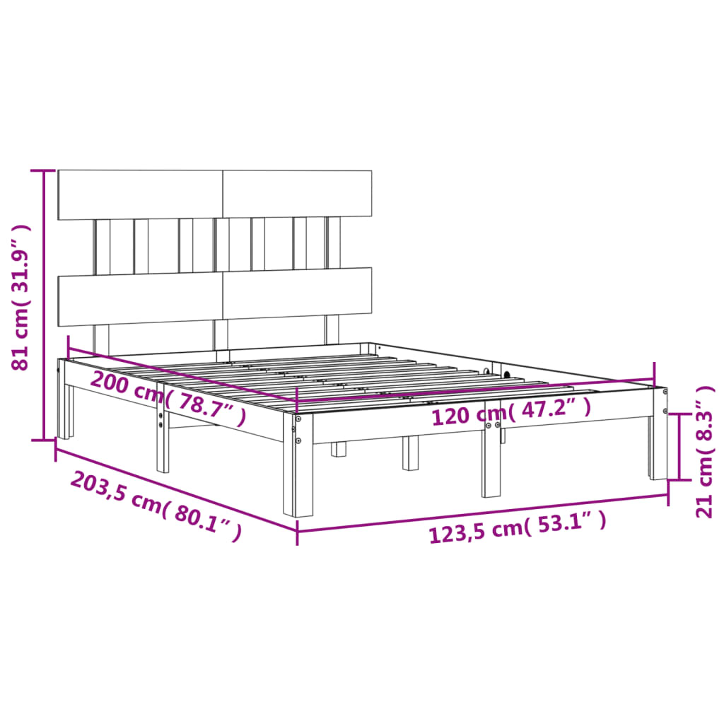 Estructura de cama sin colchón madera de pino blanca 120x200 cm vidaXL