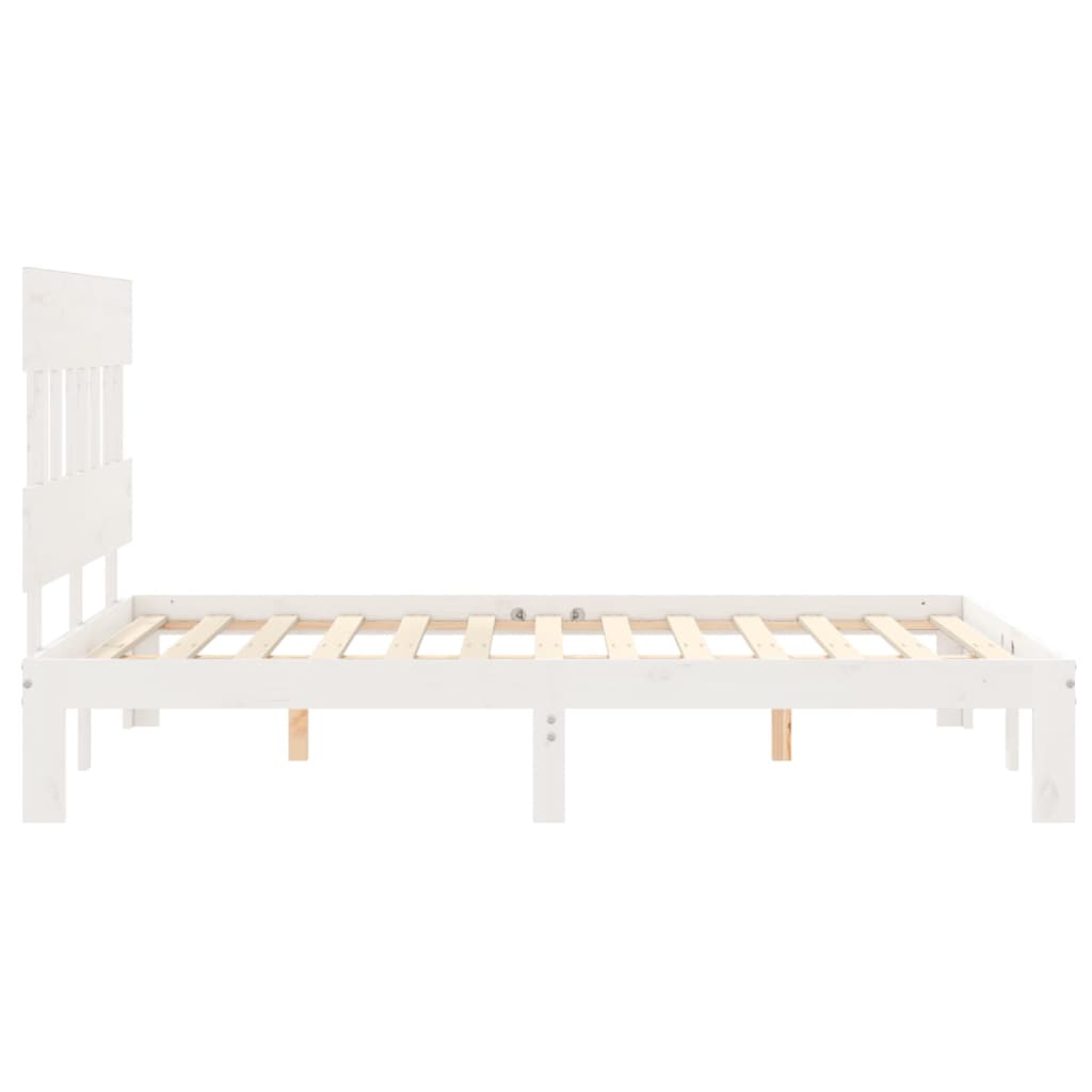 Estructura de cama sin colchón madera de pino blanca 120x200 cm vidaXL