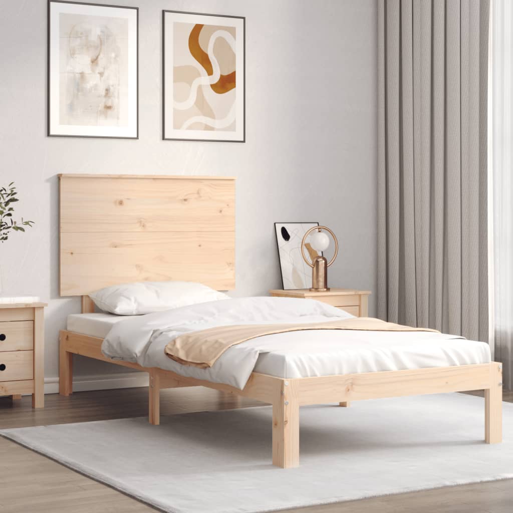 Vetonek Estructura de cama sin colchón madera maciza de pino 90x200 cm