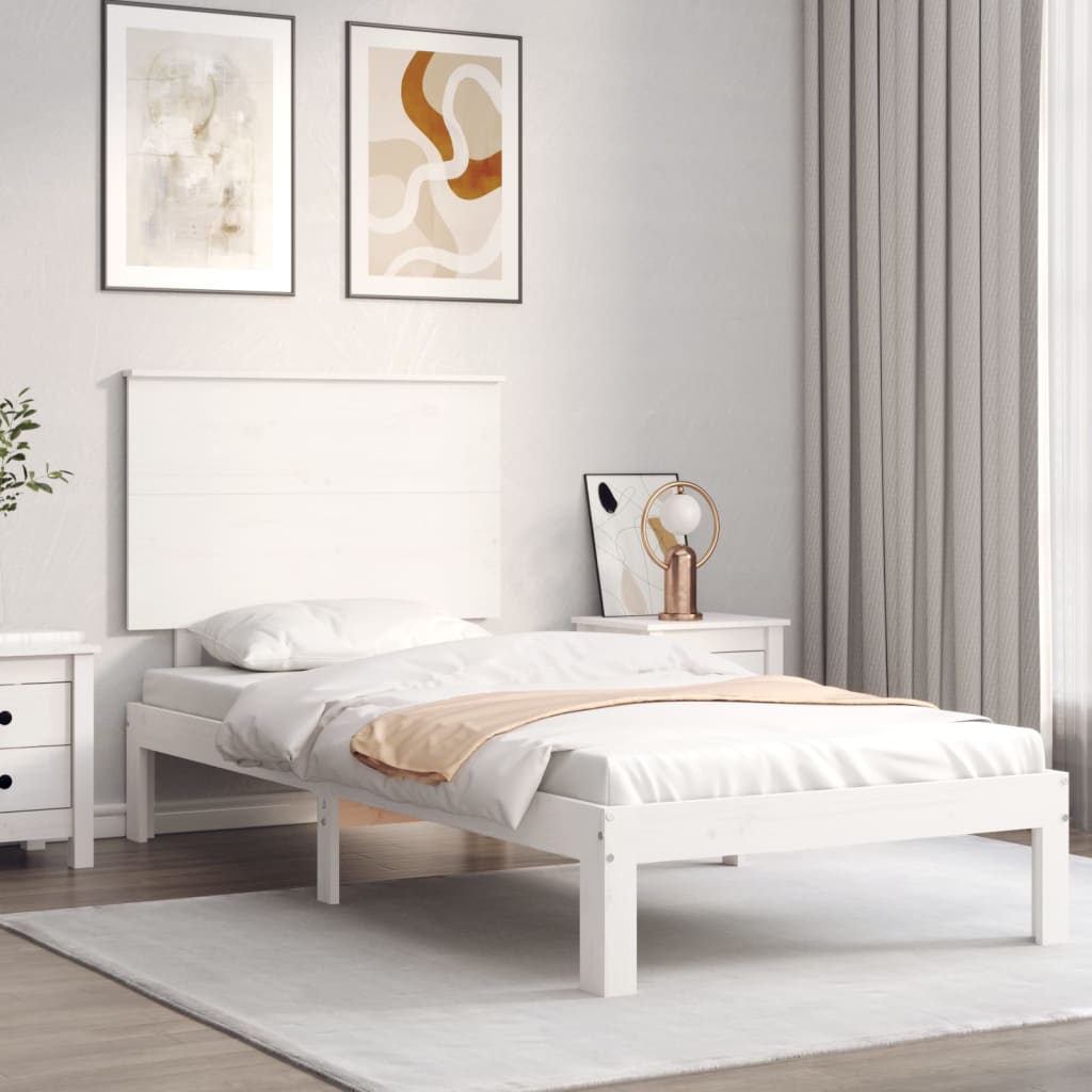 Vetonek Estructura de cama sin colchón madera de pino blanca 90x200 cm