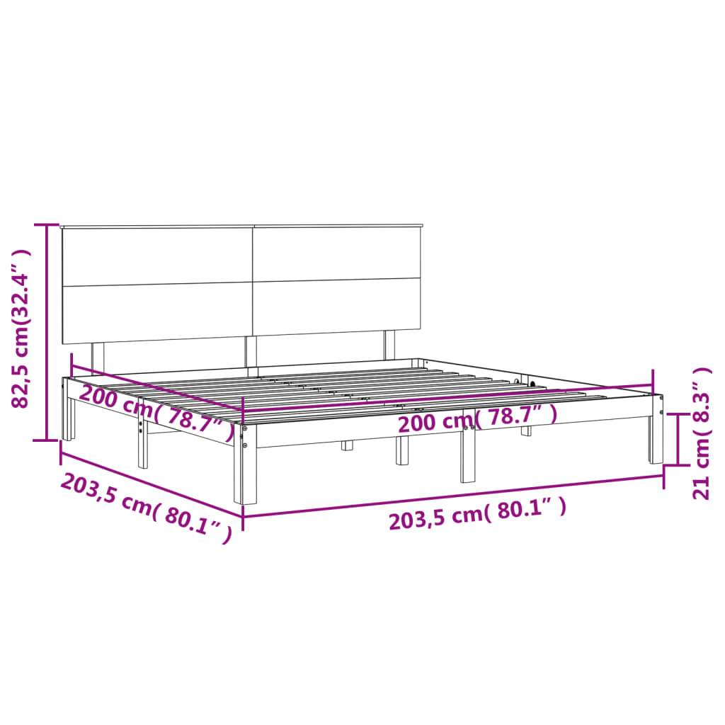 Estructura de cama sin colchón madera maciza blanca 200x200 cm vidaXL