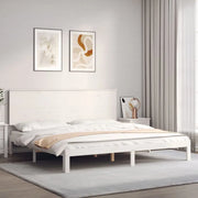 Estructura de cama sin colchón madera maciza blanca 200x200 cm V8524 Vetonek