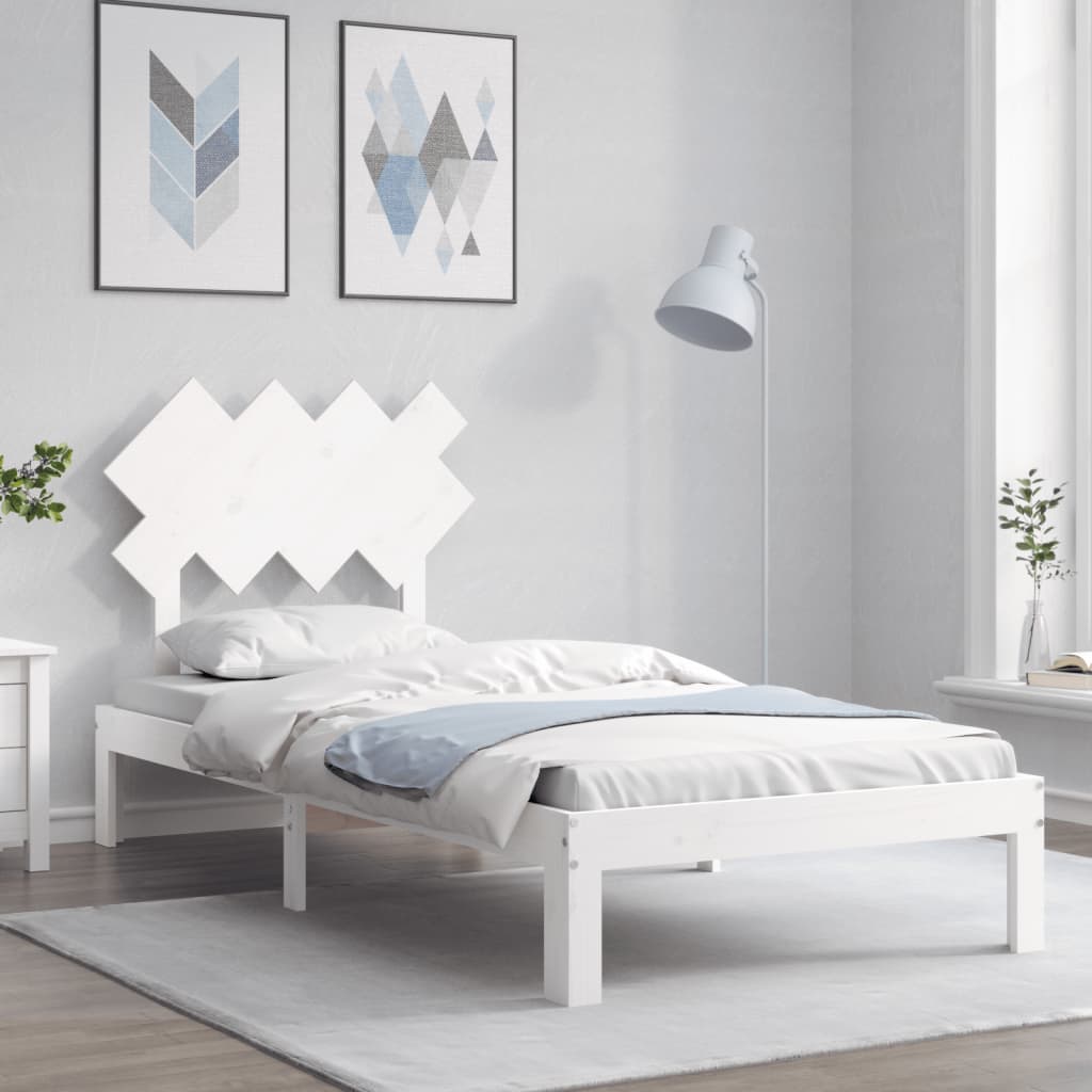 Vetonek Estructura de cama sin colchón madera de pino blanca 90x200 cm