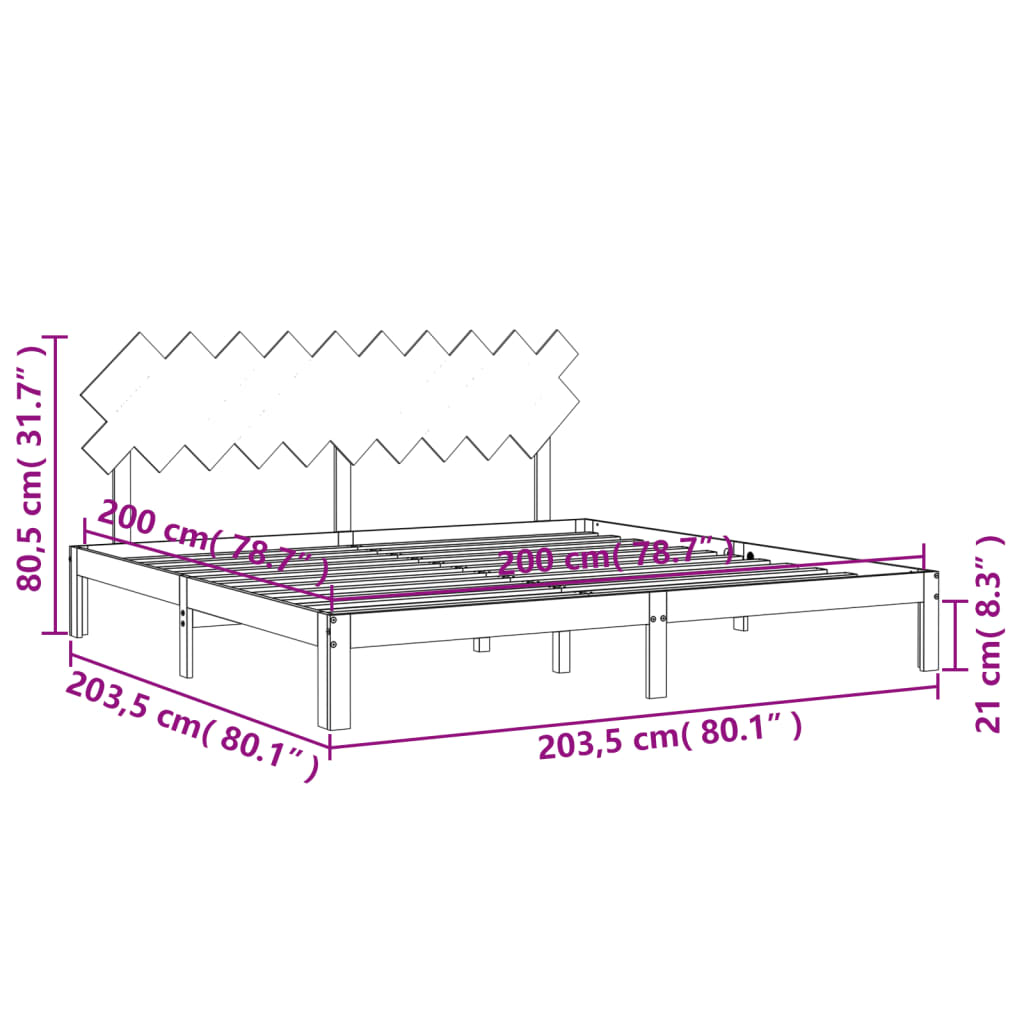 Estructura de cama sin colchón madera maciza blanca 200x200 cm vidaXL