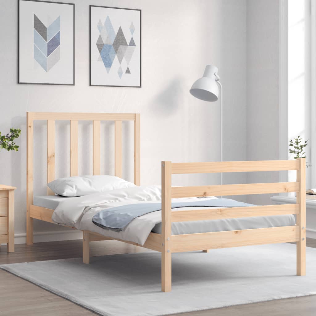 Vetonek Estructura de cama individual con cabecero madera maciza