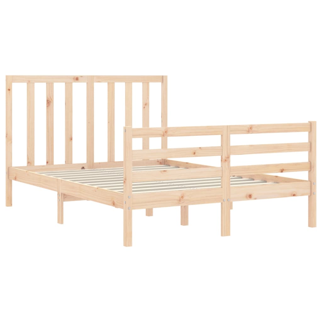 Estructura de cama de matrimonio con cabecero madera maciza vidaXL