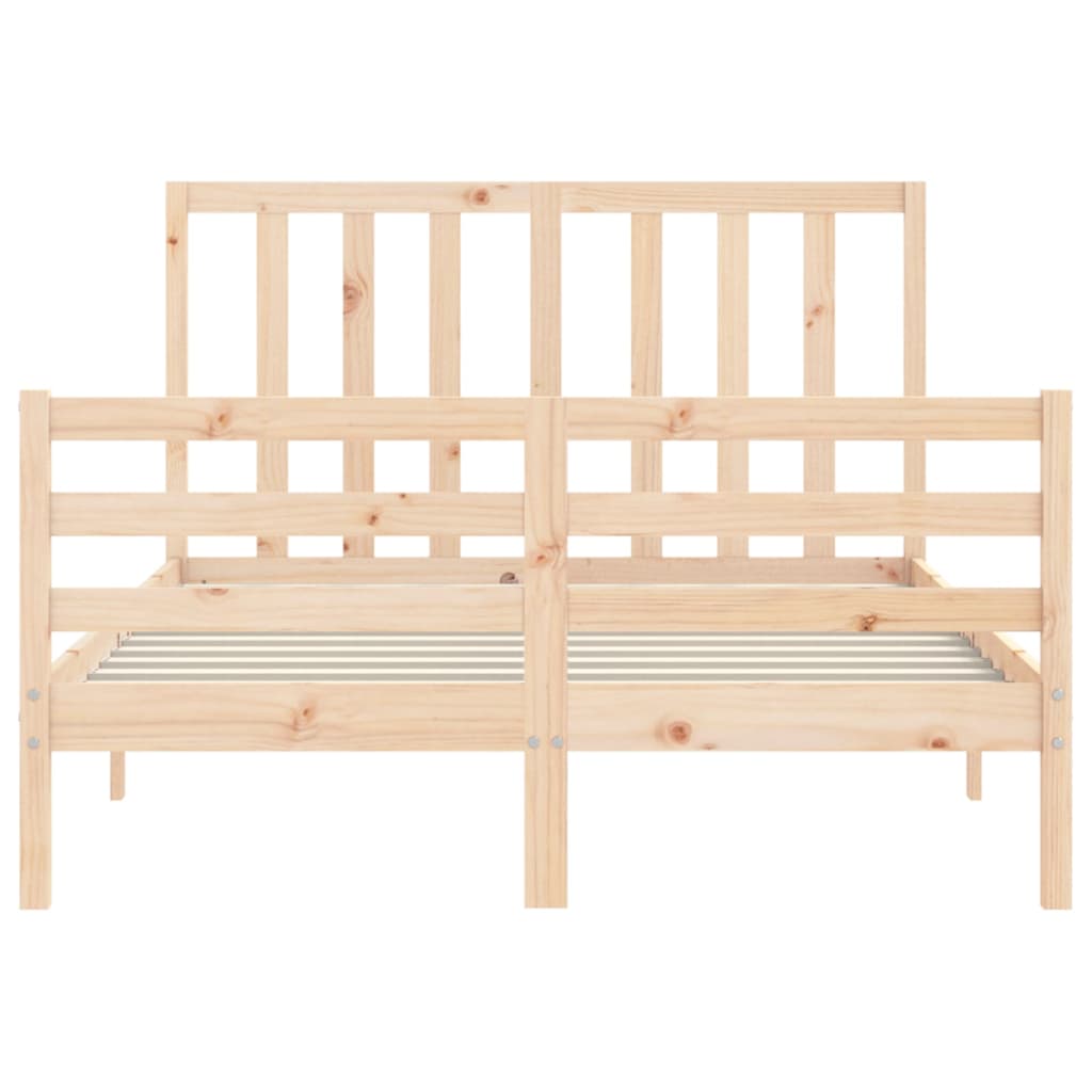 Estructura de cama de matrimonio con cabecero madera maciza vidaXL