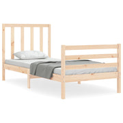 Vetonek Estructura de cama sin colchón madera maciza de pino 90x200 cm