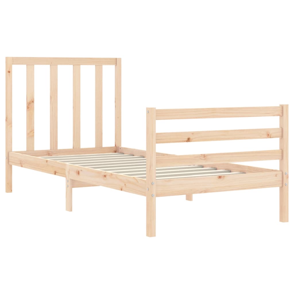 Estructura de cama sin colchón madera maciza de pino 90x200 cm v9460 - Vetonek