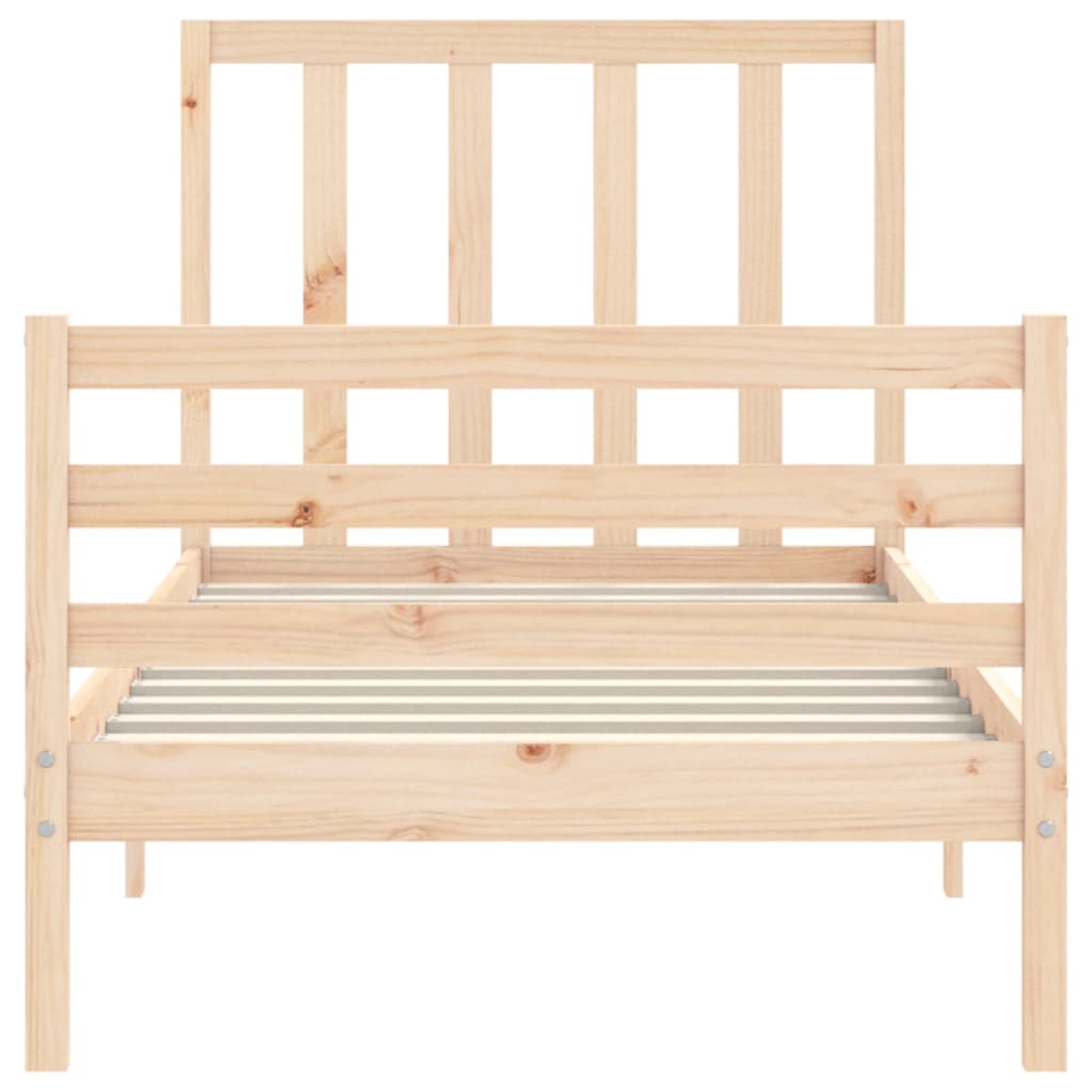 Estructura de cama sin colchón madera maciza de pino 90x200 cm v9460 - Vetonek