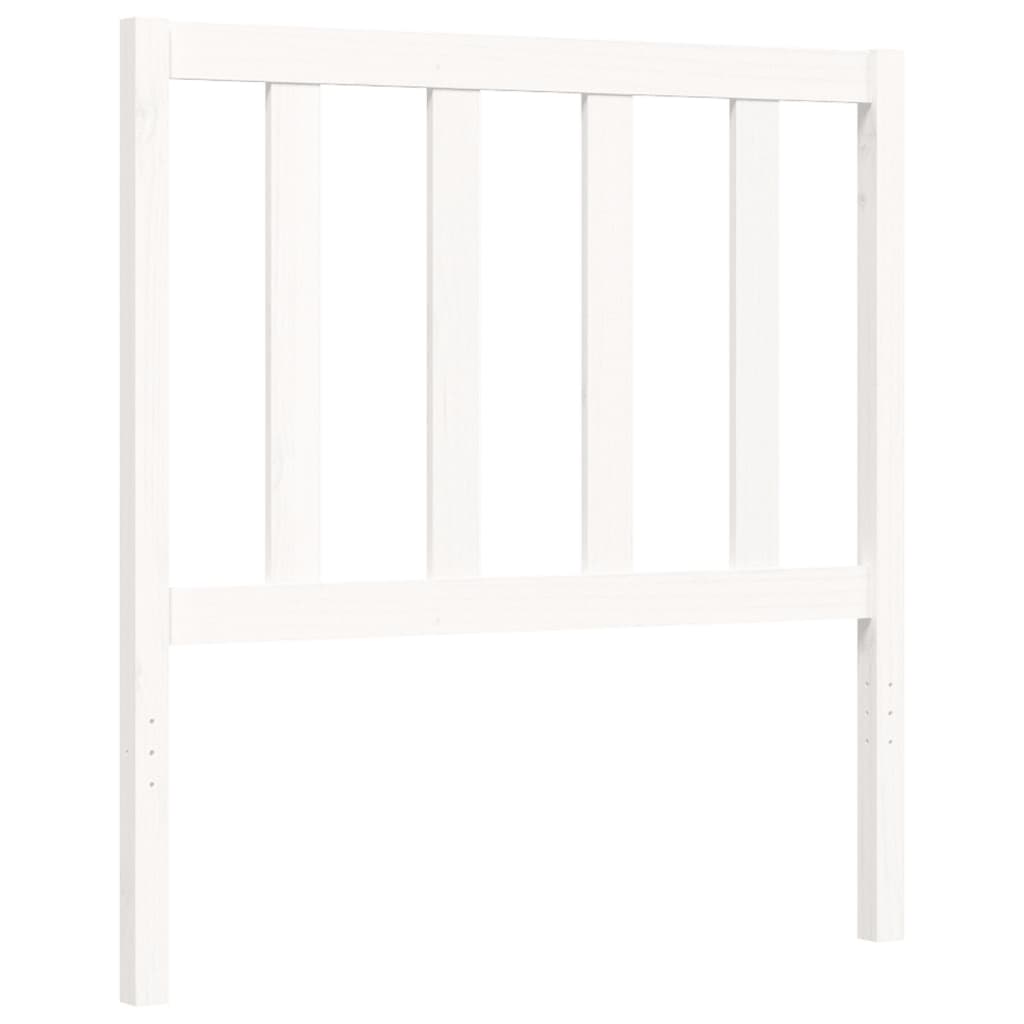 Estructura de cama individual con cabecero madera maciza blanco vidaXL