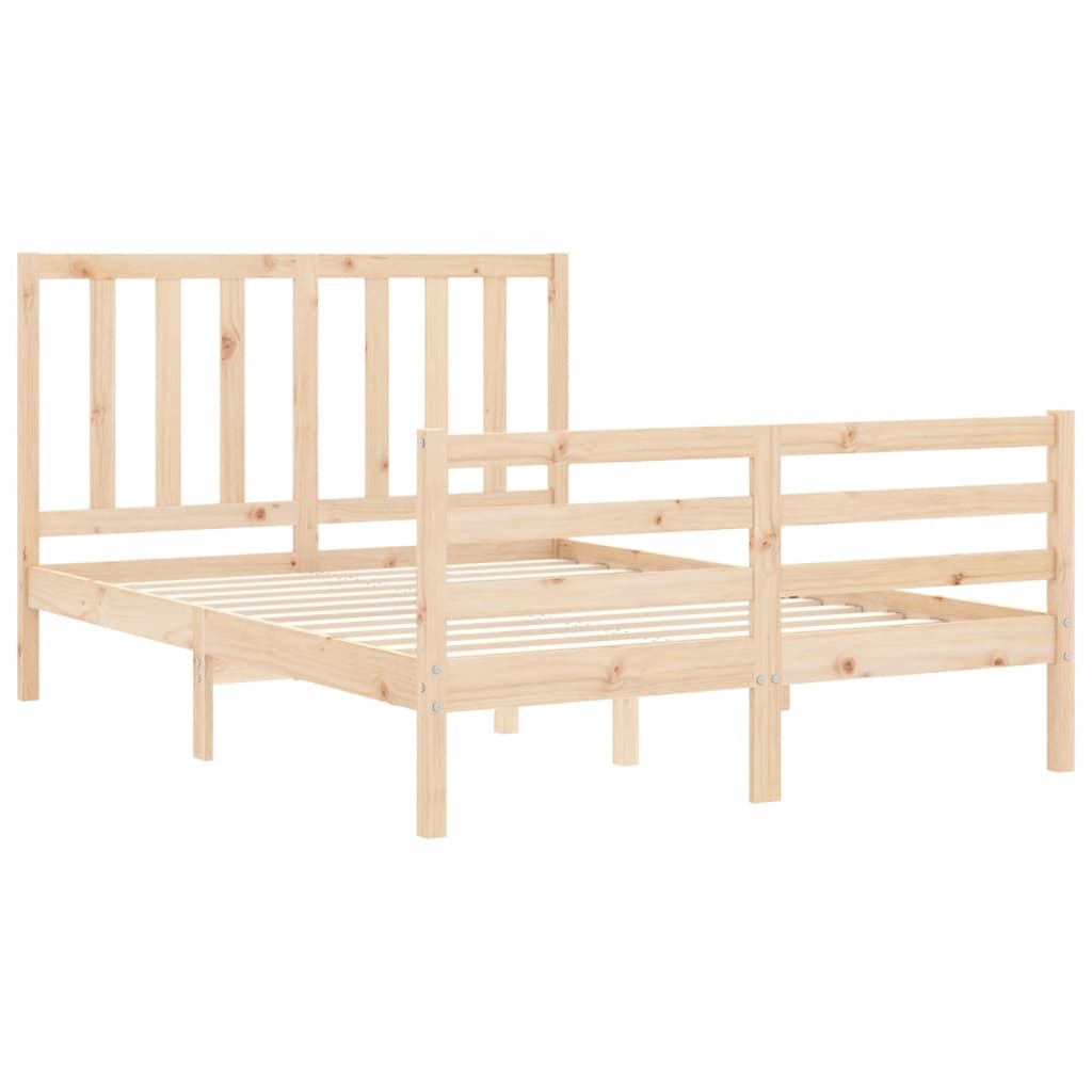 Estructura de cama sin colchón madera maciza de pino 140x190 cm - Vetonek