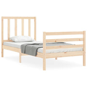 Vetonek Estructura de cama sin colchón madera maciza de pino 90x200 cm
