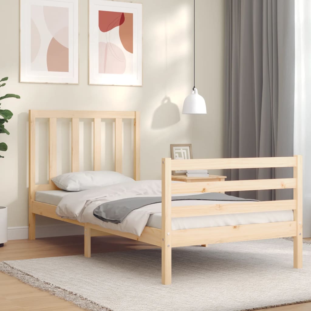Estructura de cama sin colchón madera maciza de pino 90x200 cm - Vetonek