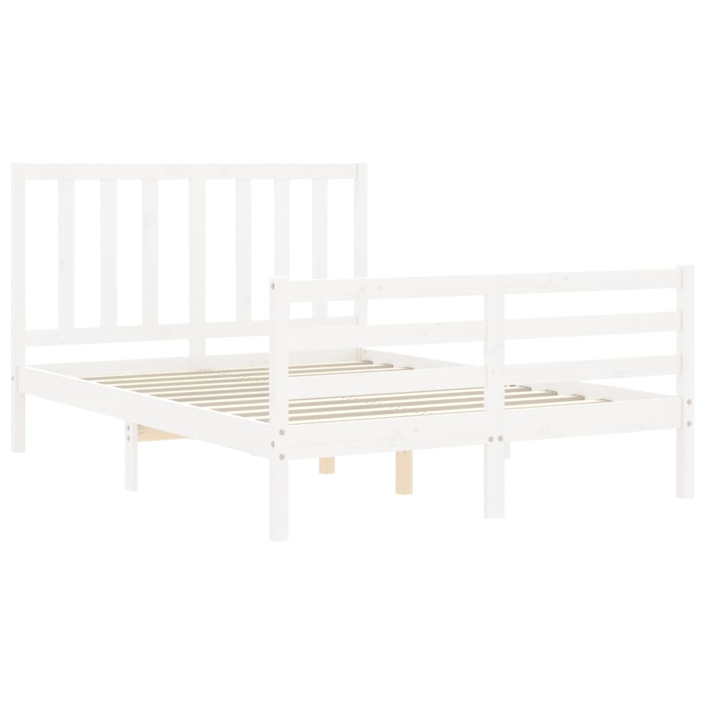 Estructura de cama sin colchón madera de pino blanca 140x200 cm vidaXL