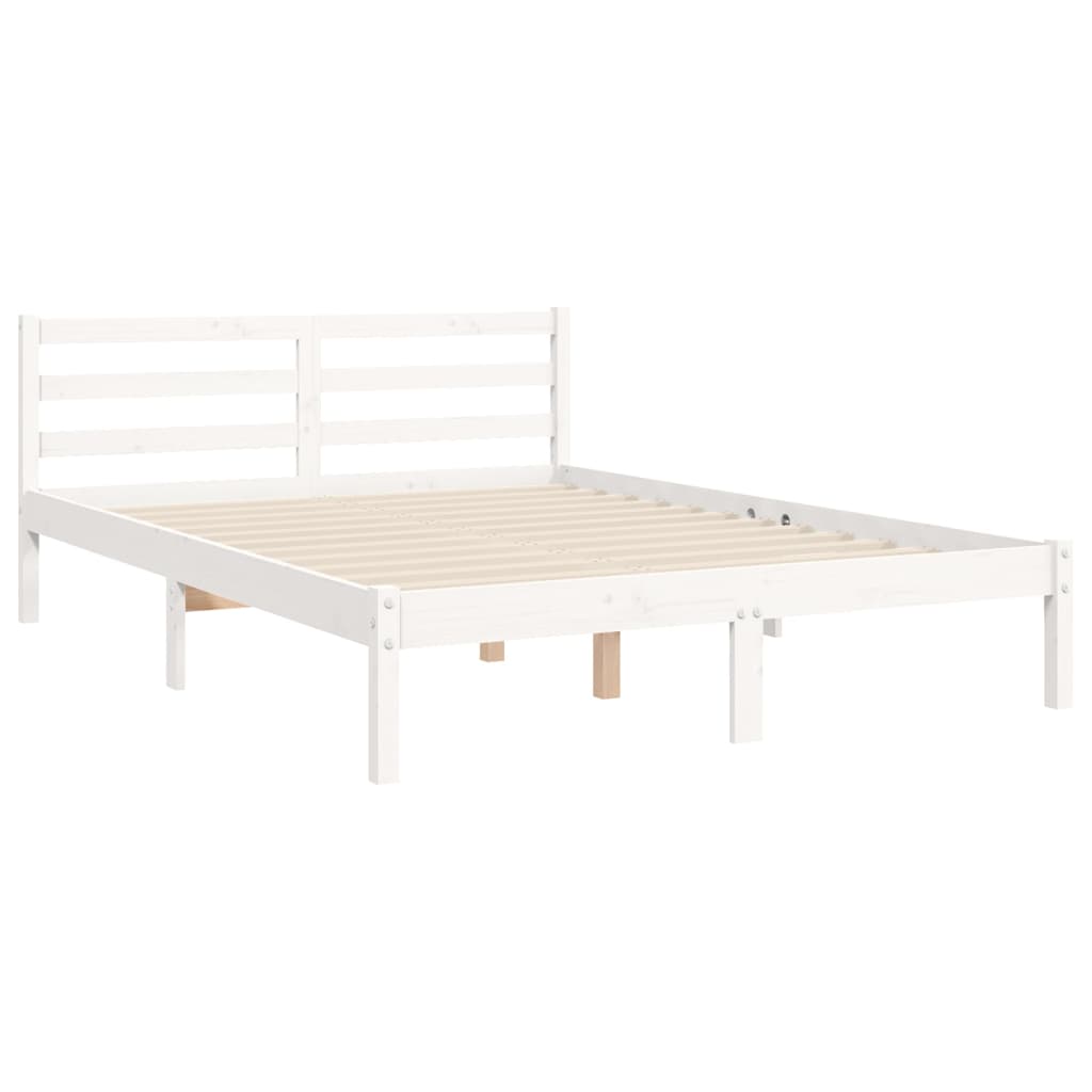 Estructura de cama sin colchón madera de pino blanca 140x200 cm vidaXL