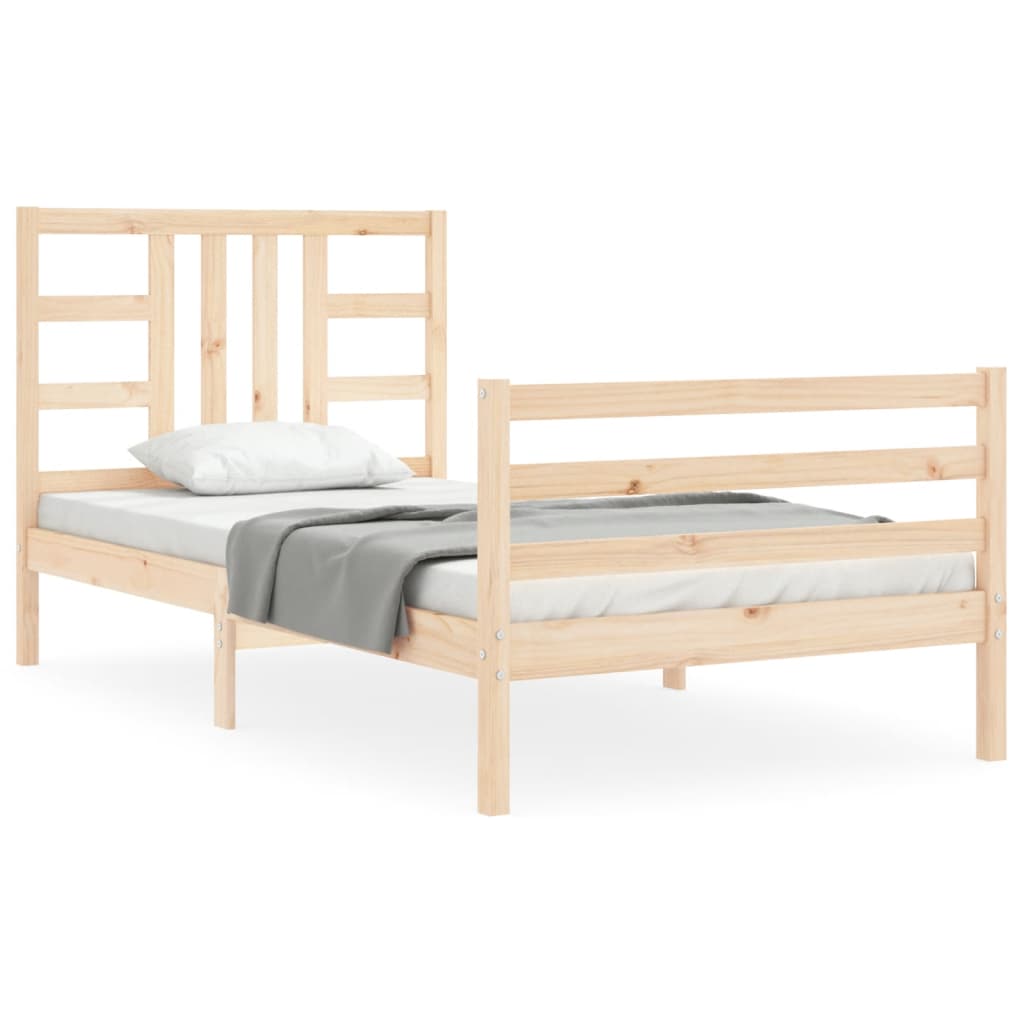 Vetonek Estructura de cama sin colchón madera maciza de pino 90x200 cm