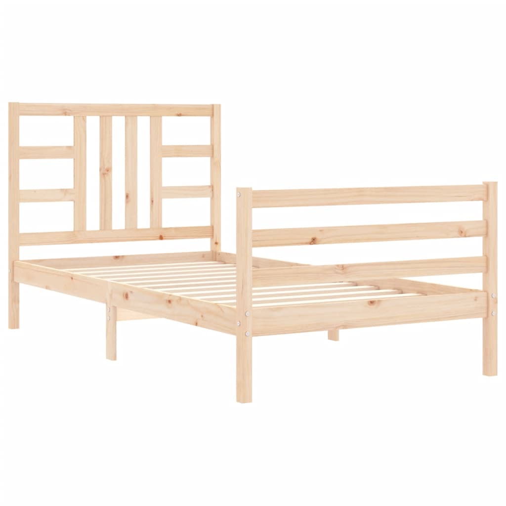 Estructura de cama sin colchón madera maciza de pino 90x200 cm v0763 - Vetonek