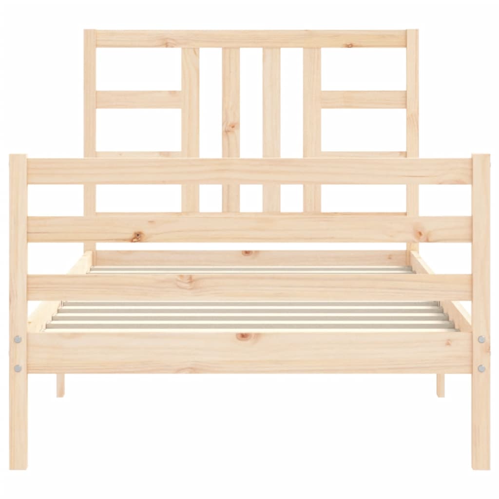 Estructura de cama sin colchón madera maciza de pino 90x200 cm v0763 - Vetonek