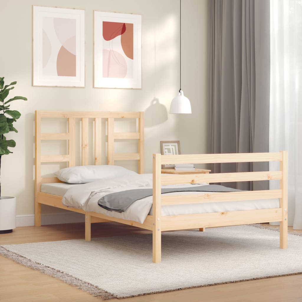 Vetonek Estructura de cama sin colchón madera maciza de pino 100x200 cm