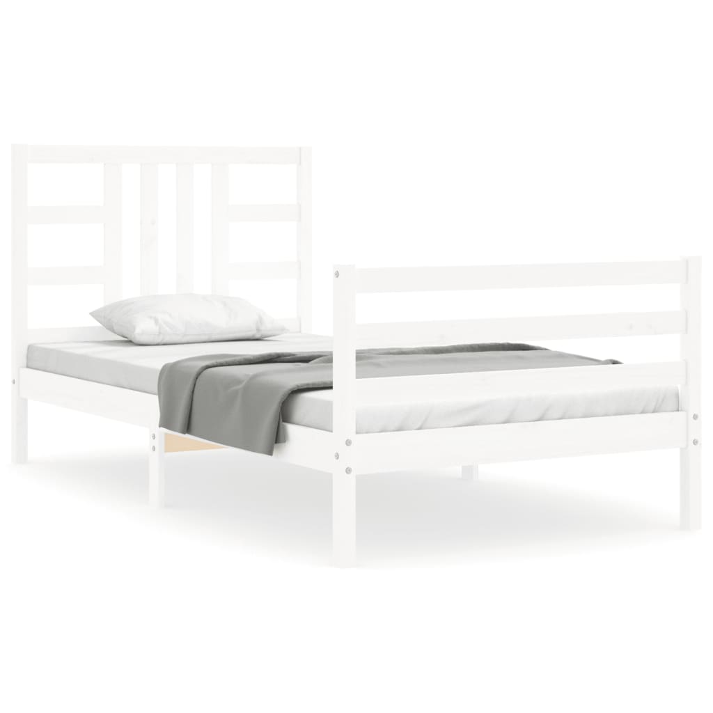 Estructura cama sin colchón madera maciza pino blanca 100x200cm - Vetonek