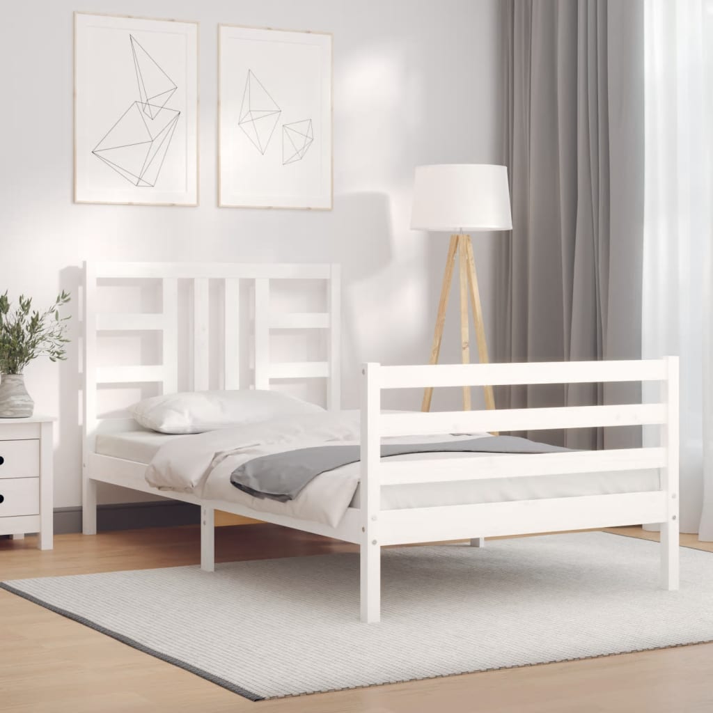 Estructura cama sin colchón madera maciza pino blanca 100x200cm vidaXL