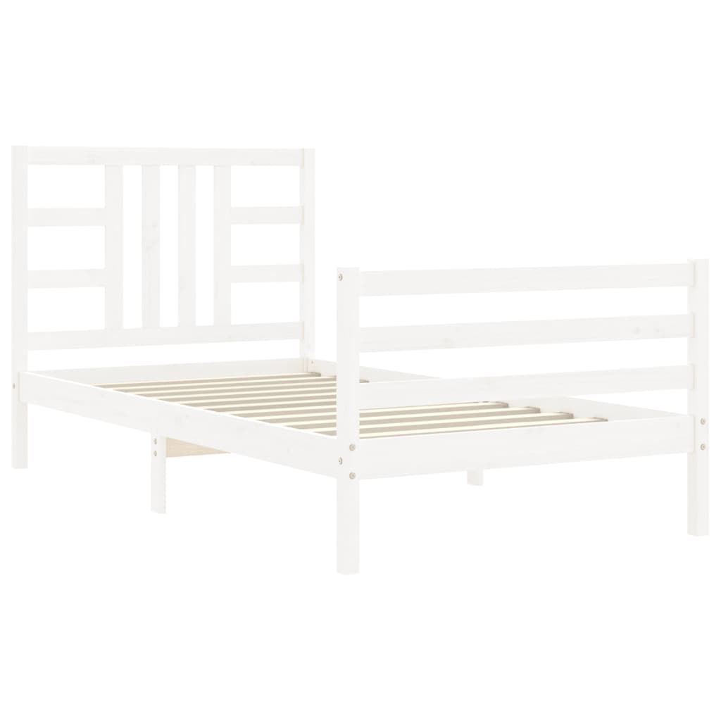 Estructura cama sin colchón madera maciza pino blanca 100x200cm vidaXL