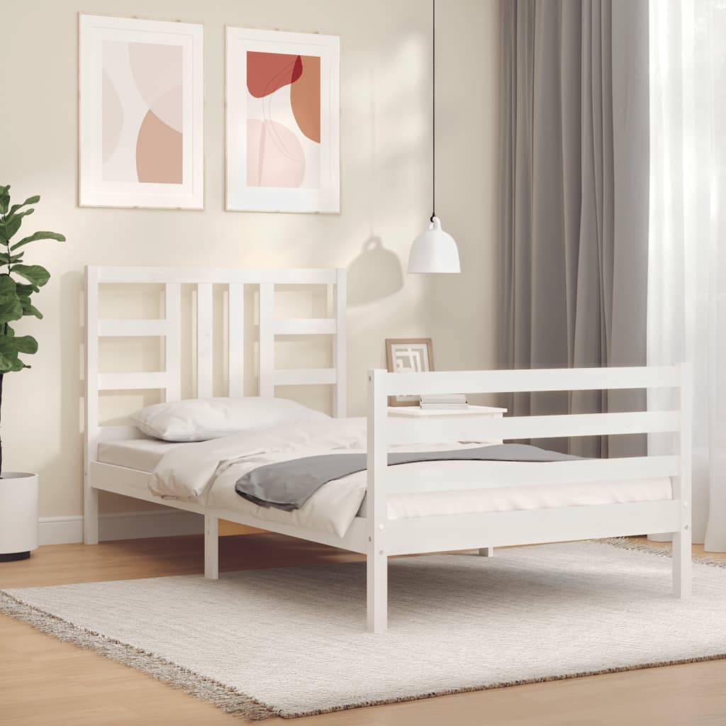 Estructura cama sin colchón madera maciza pino blanca 100x200cm vidaXL