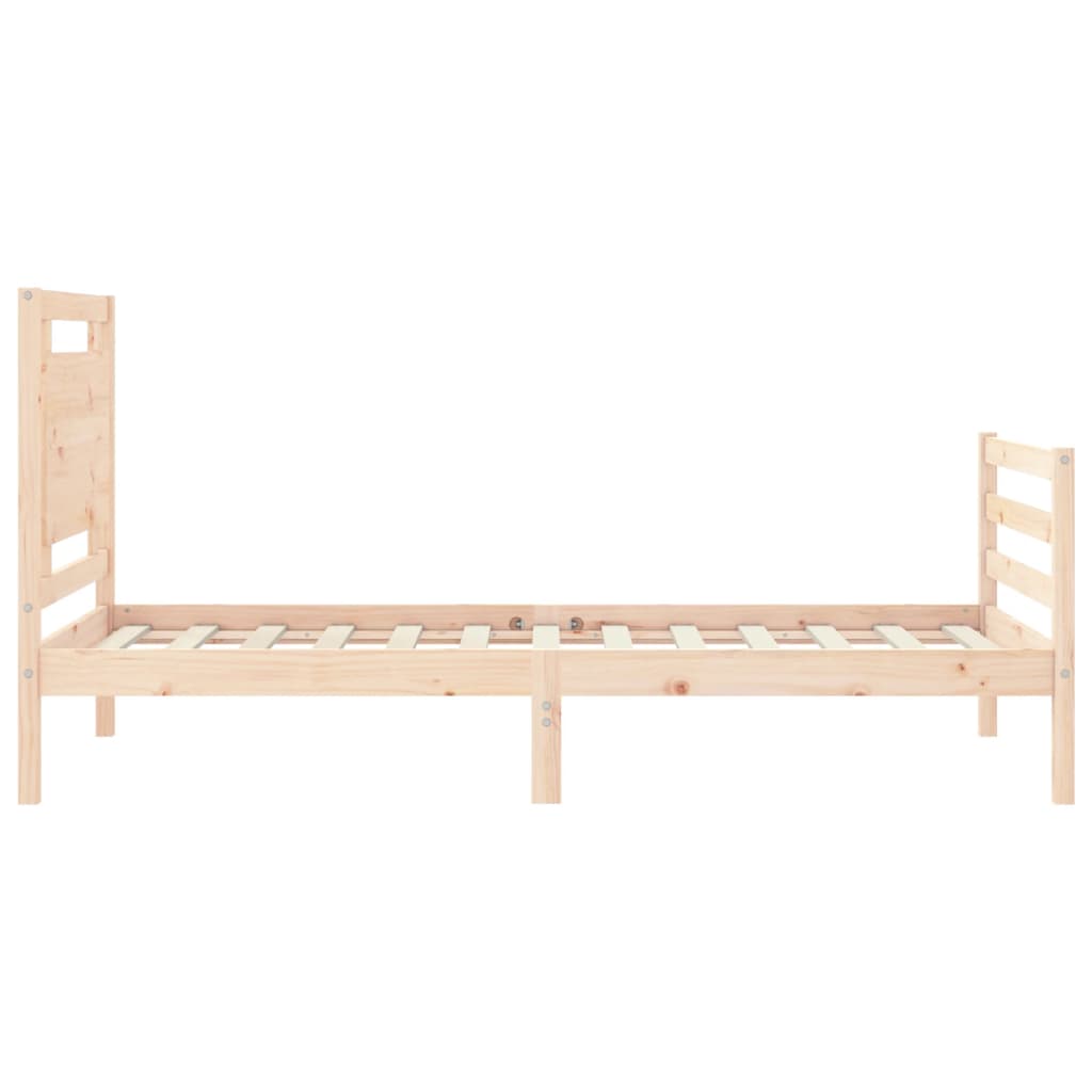 Estructura de cama individual con cabecero madera maciza vidaXL