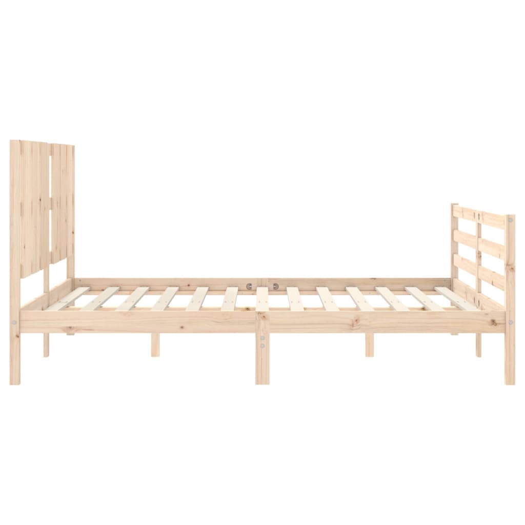 Estructura de cama de matrimonio con cabecero madera maciza vidaXL