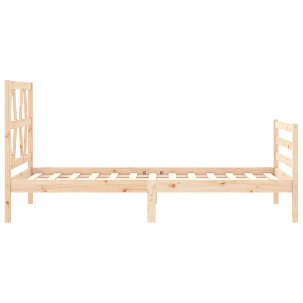 Estructura de cama individual con cabecero madera maciza vidaXL