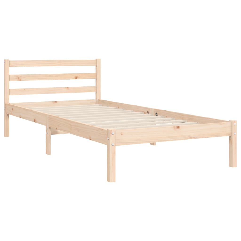 Estructura de cama individual con cabecero madera maciza vidaXL