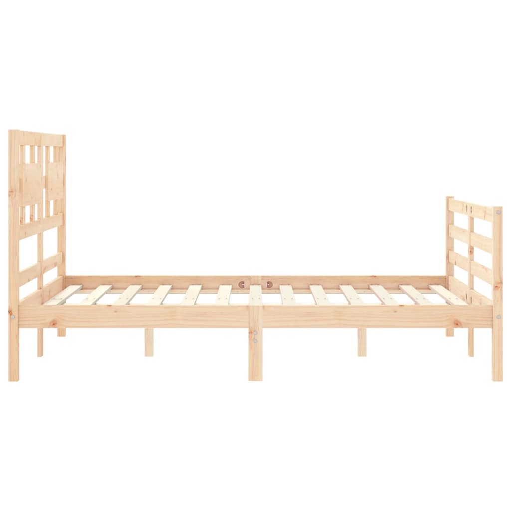 Estructura de cama de matrimonio con cabecero madera maciza vidaXL