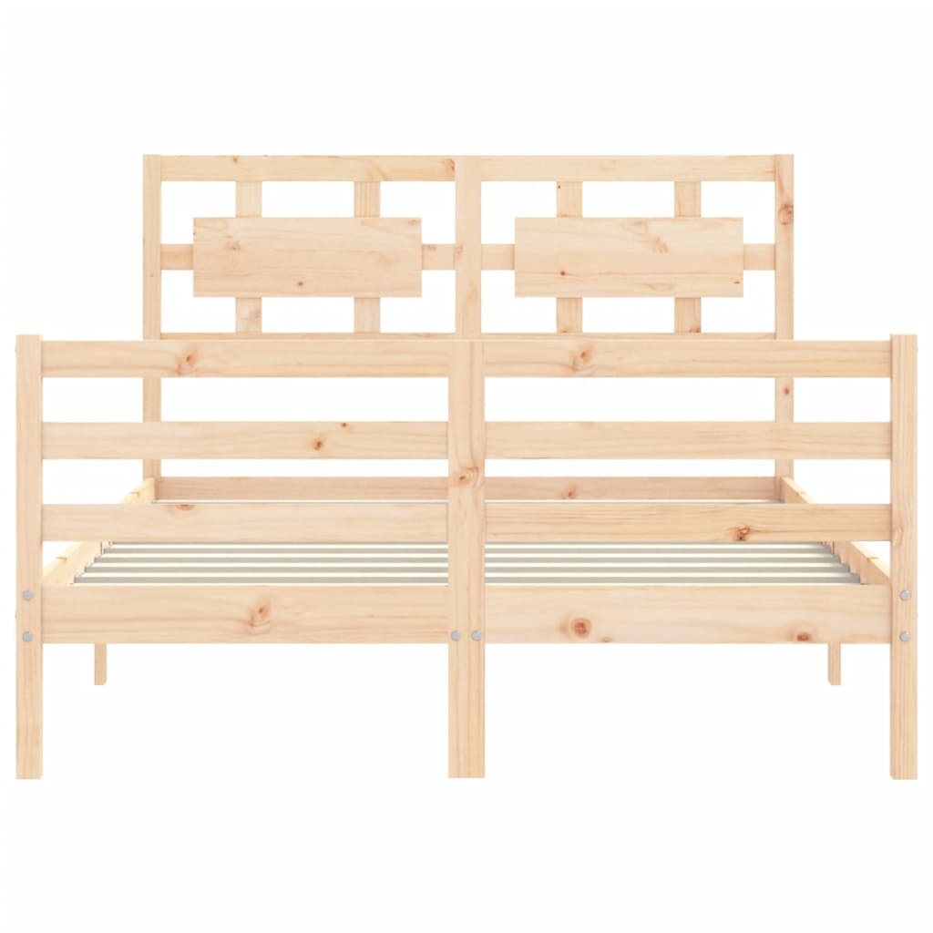 Estructura de cama de matrimonio con cabecero madera maciza vidaXL