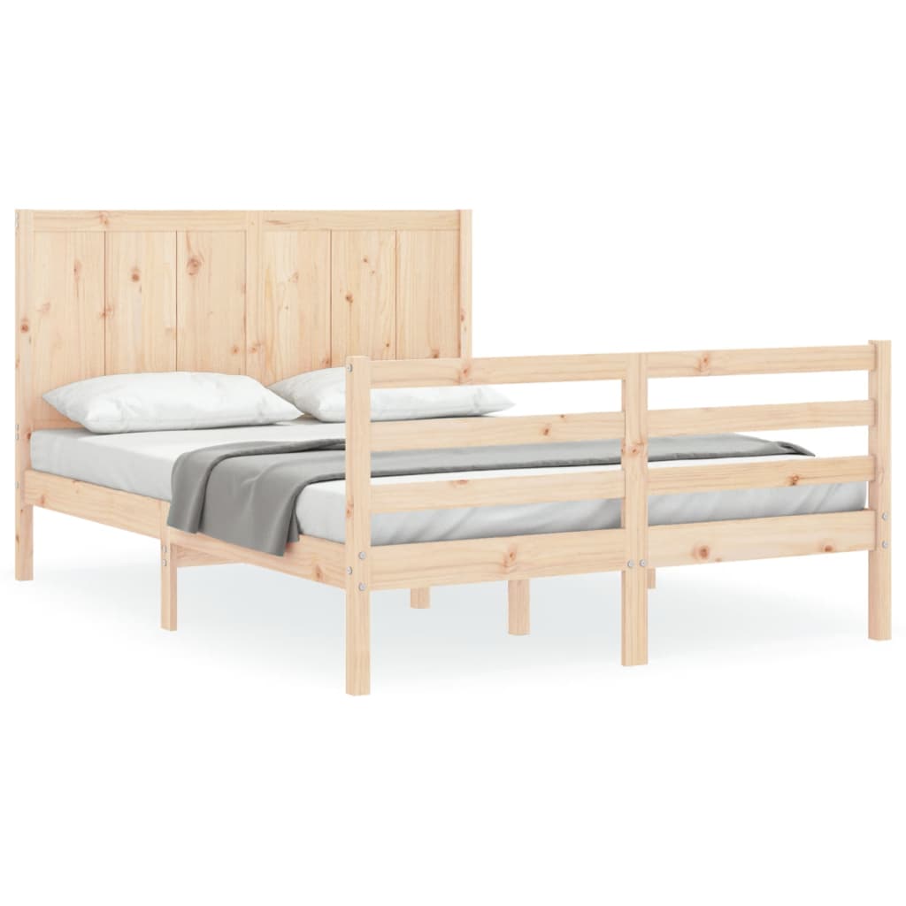 Estructura de cama con cabecero madera maciza 160x200 cm vidaXL