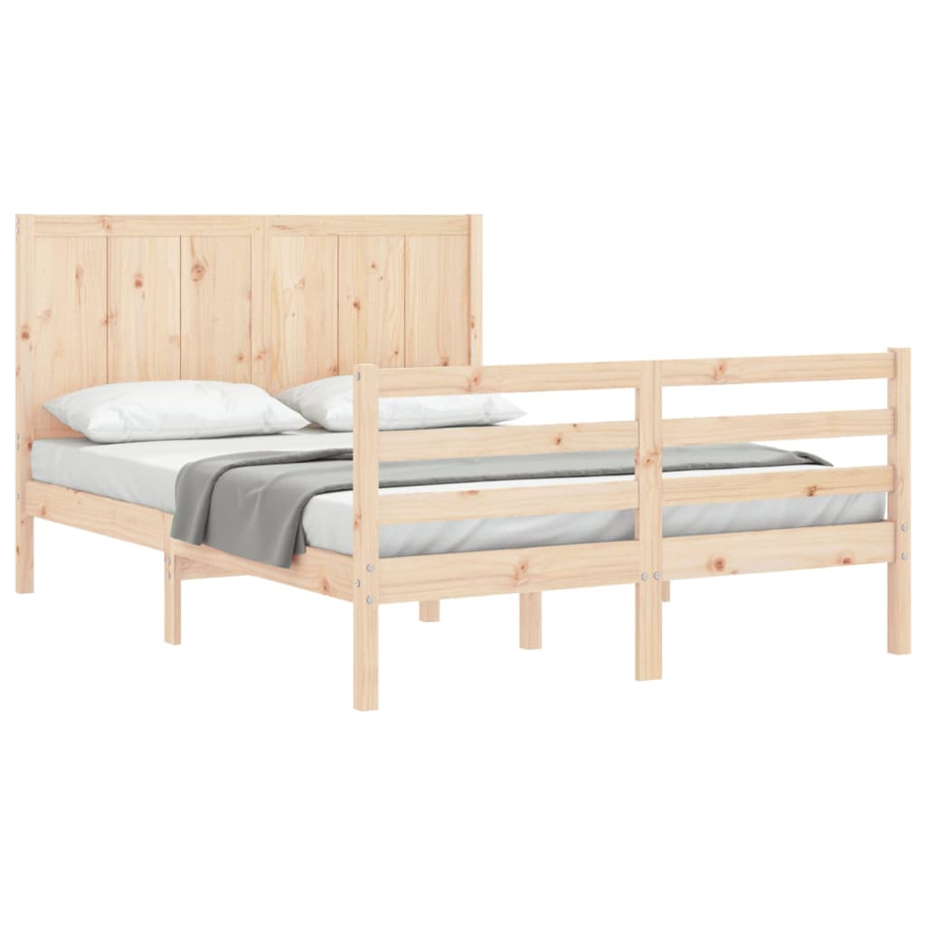 Estructura de cama con cabecero madera maciza 160x200 cm vidaXL