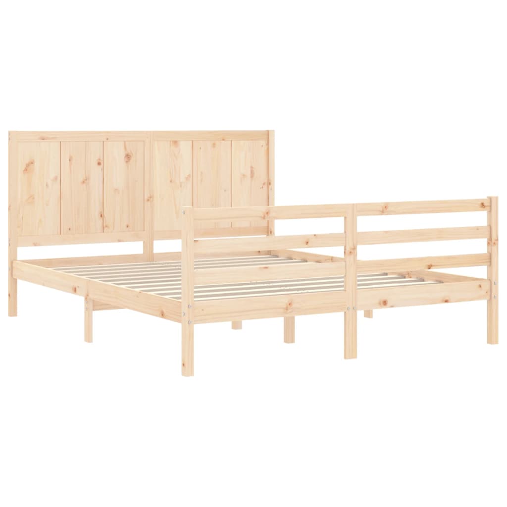 Estructura de cama con cabecero madera maciza 160x200 cm vidaXL