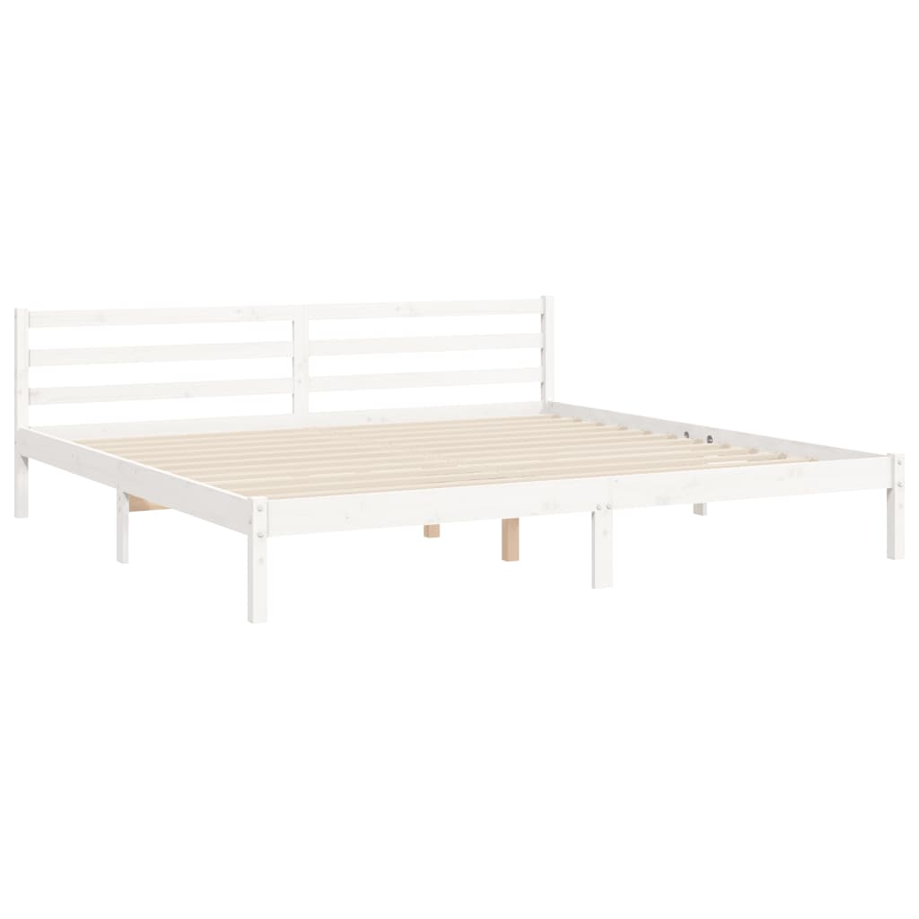 Estructura cama de matrimonio con cabecero madera maciza blanco vidaXL