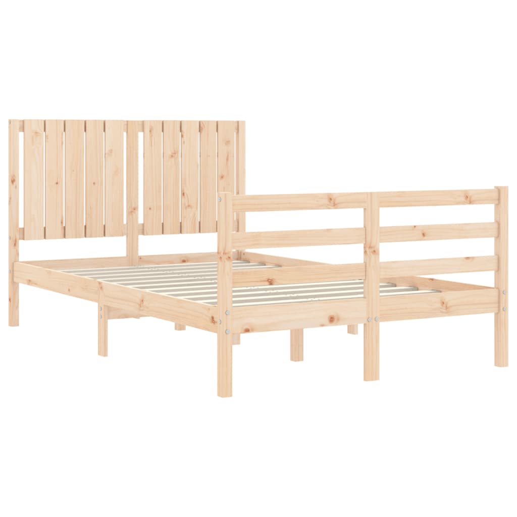 Estructura de cama de matrimonio con cabecero madera maciza vidaXL