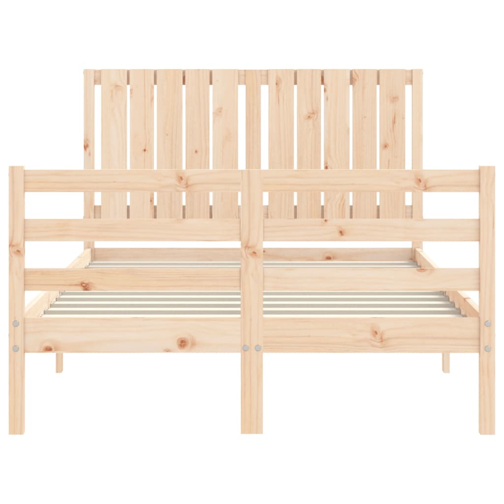 Estructura de cama de matrimonio con cabecero madera maciza vidaXL