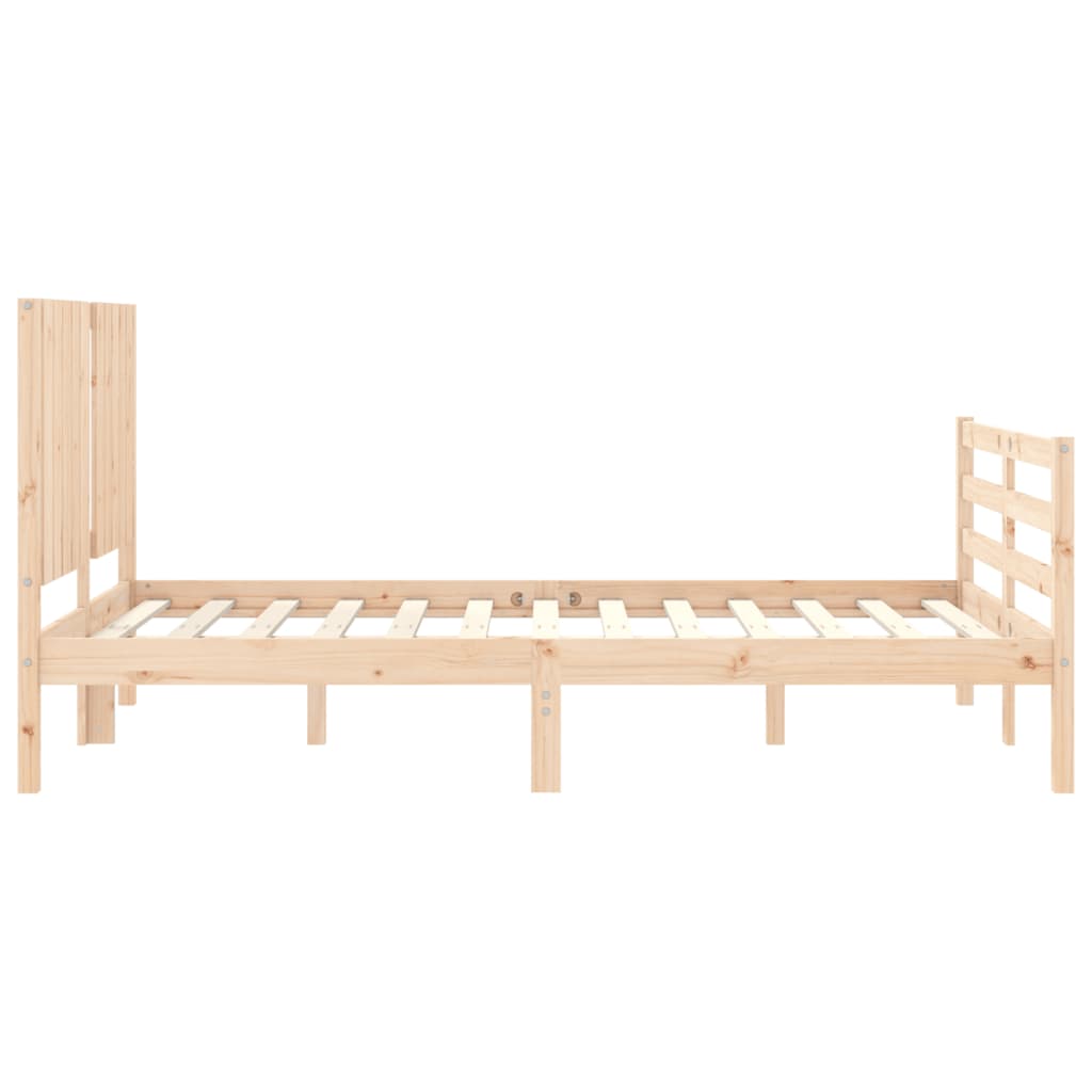 Estructura de cama de matrimonio con cabecero madera maciza vidaXL