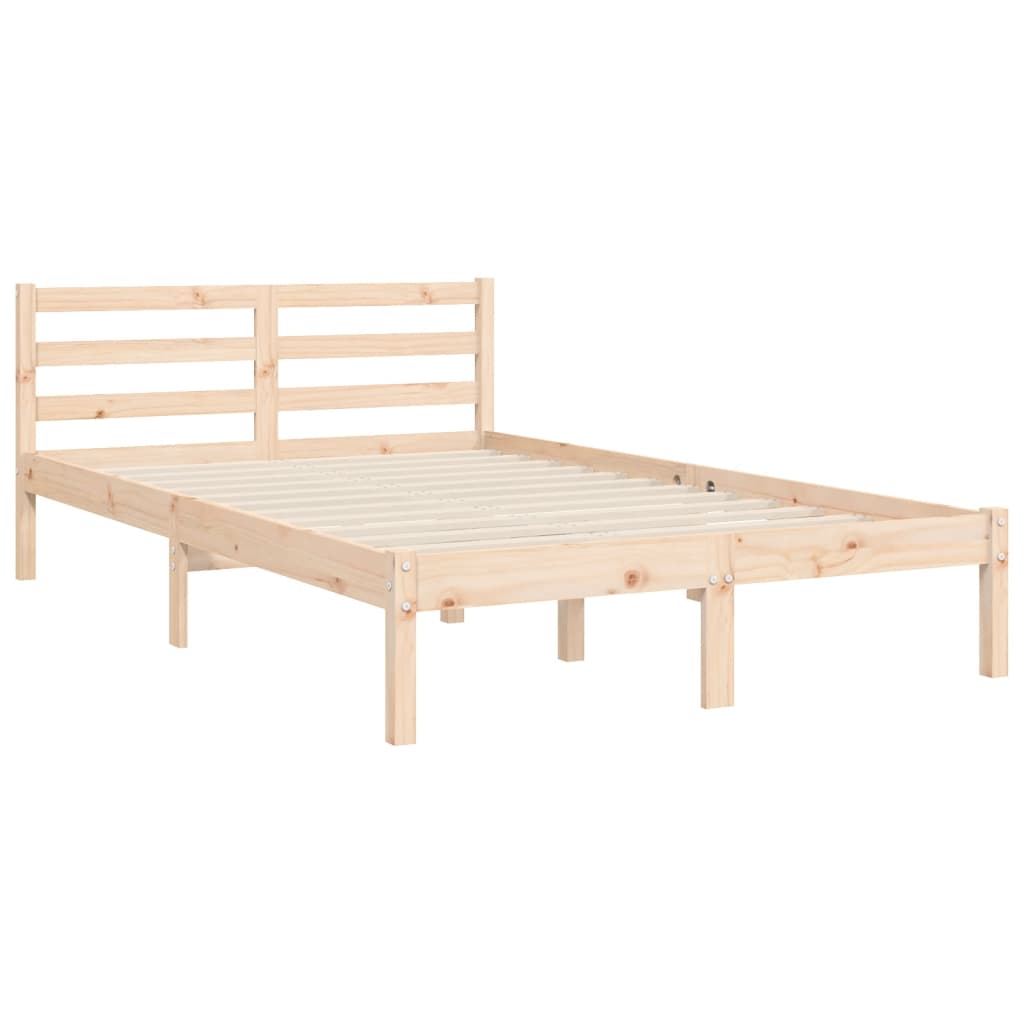 Estructura de cama de matrimonio con cabecero madera maciza vidaXL