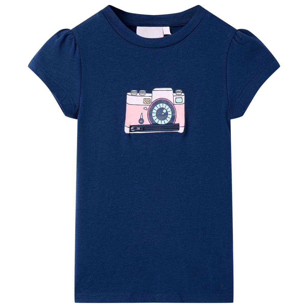 Camiseta infantil azul marino 140